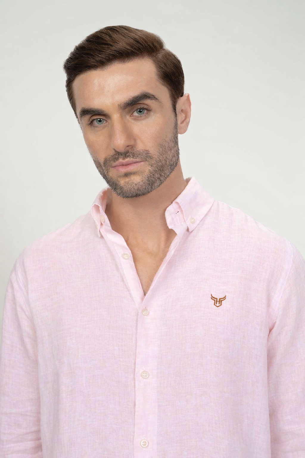 100% Linen Solid Mens Shirt