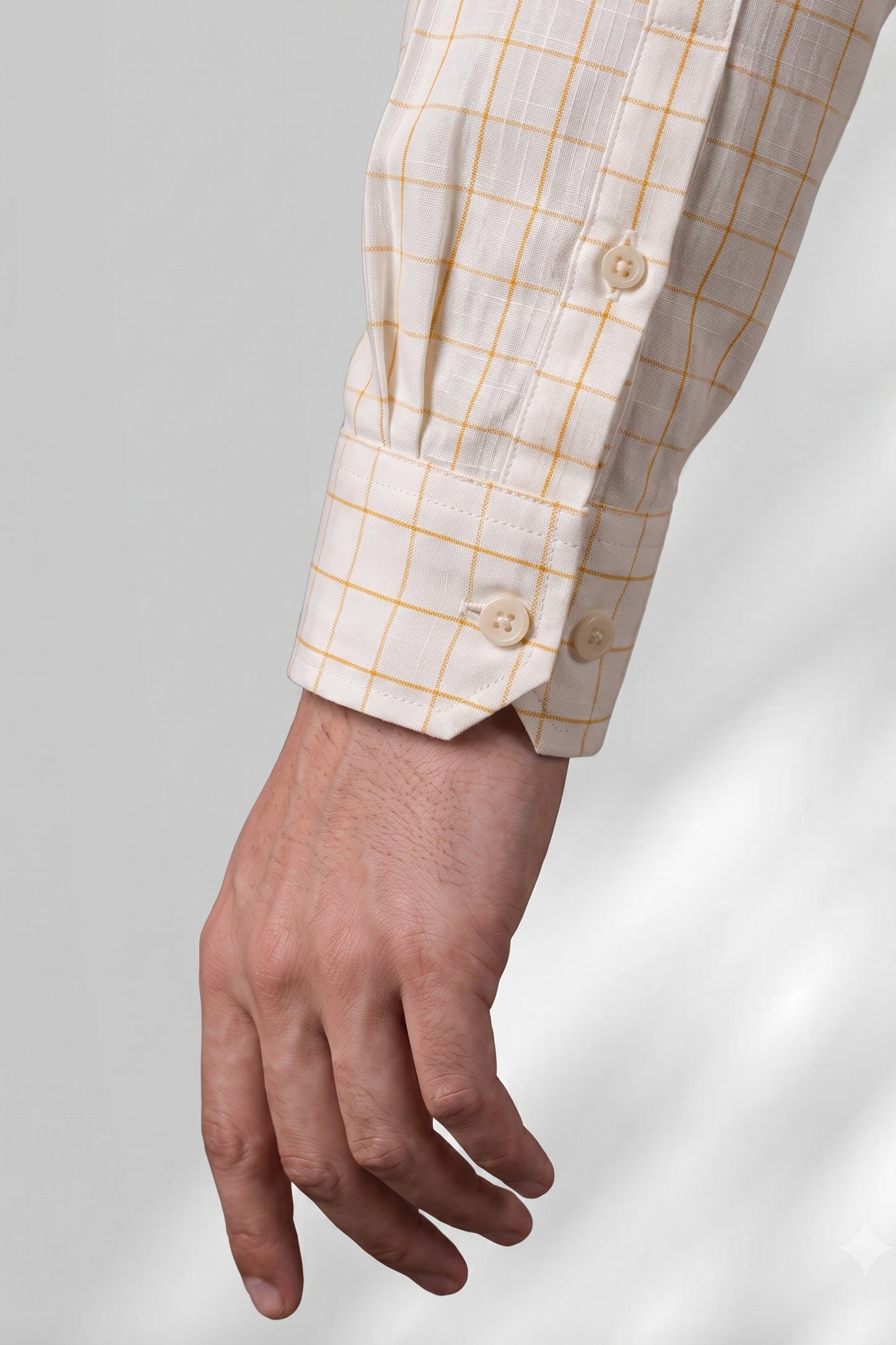 100% Linen Shirt - Checks Yellow