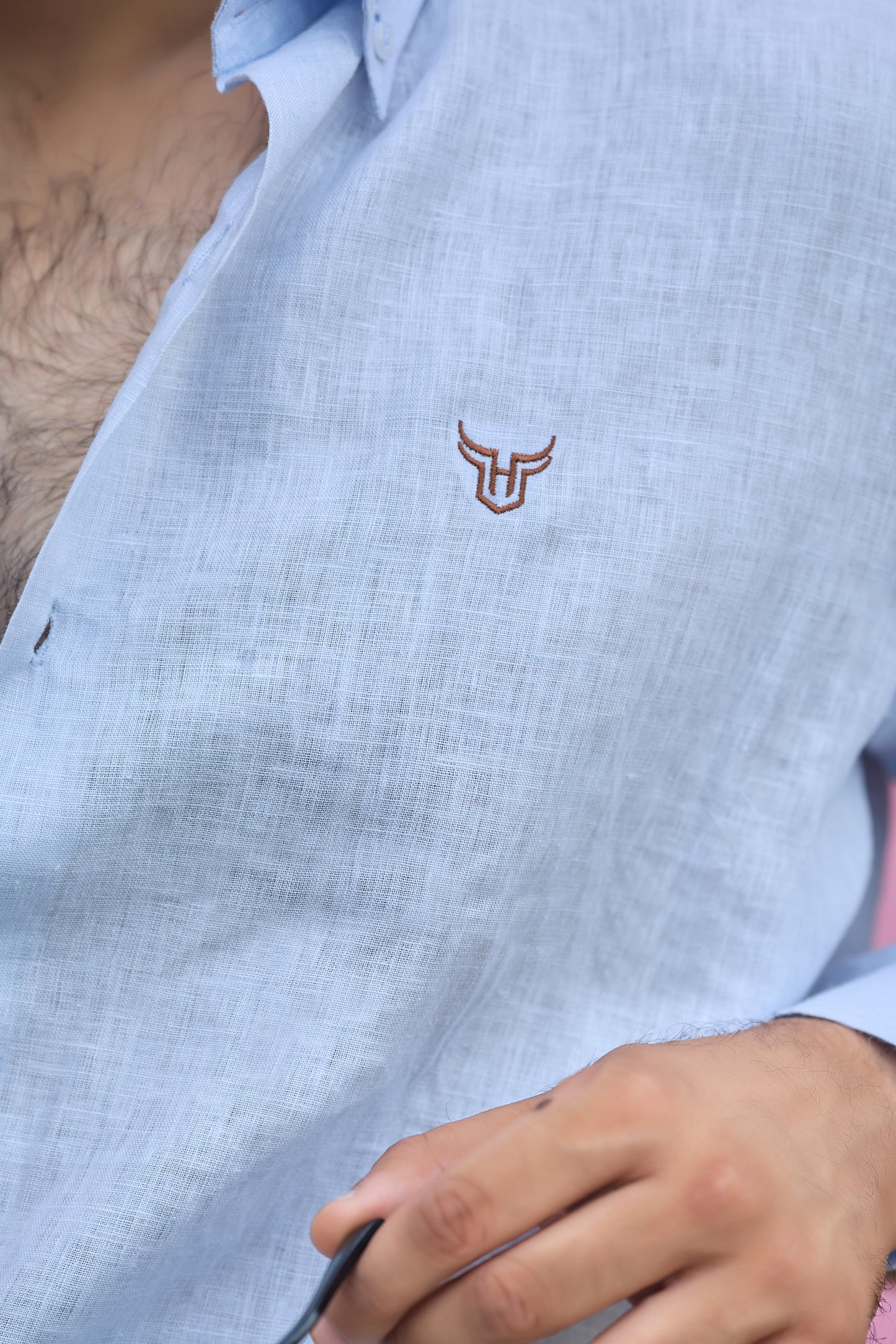 100% Linen Solid Mens Shirt