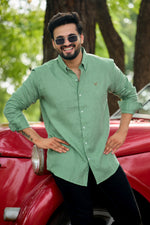 100% Linen Shirt - Pista