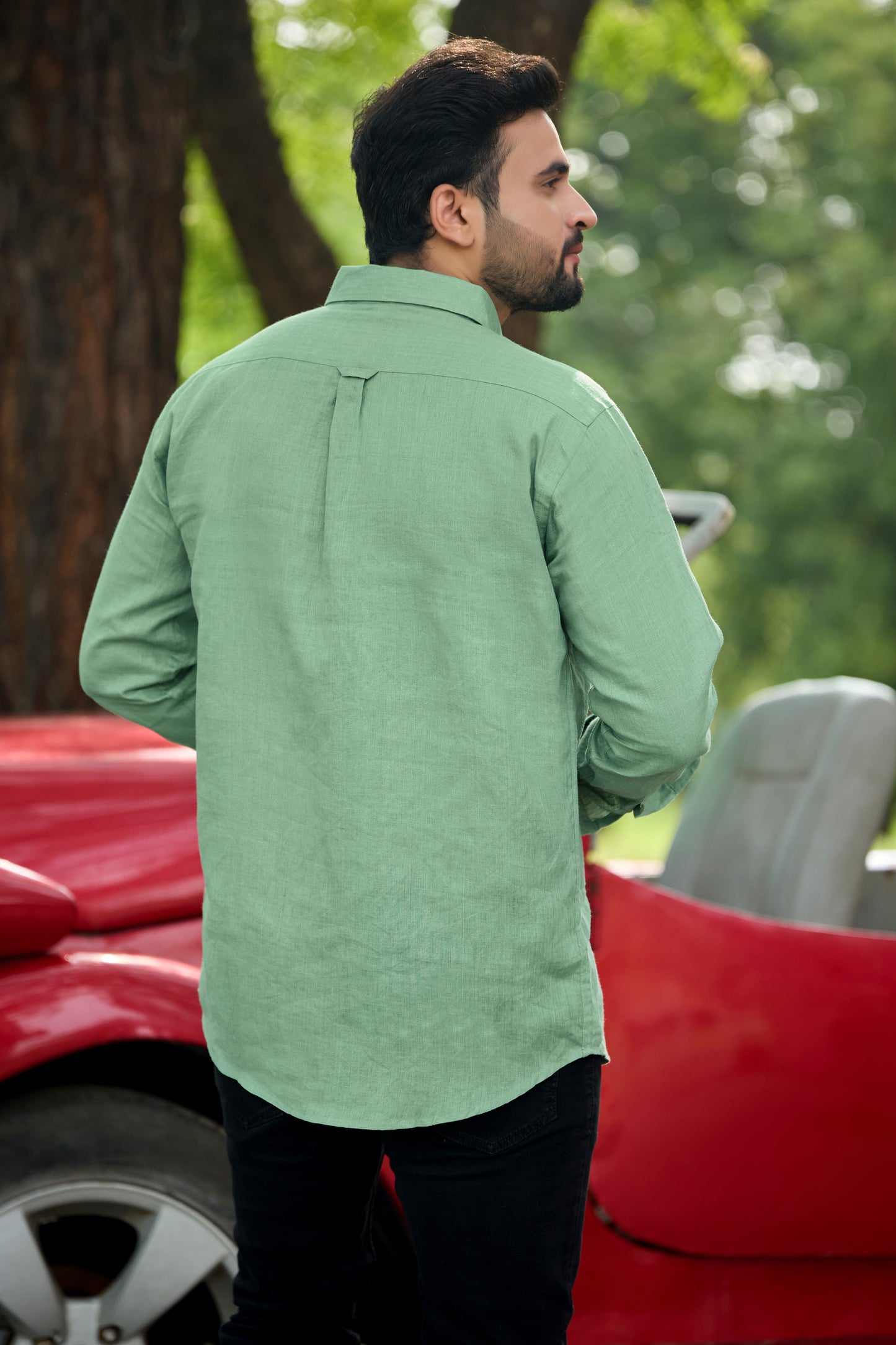 100% Linen Shirt - Pista