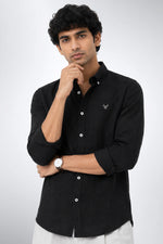 100% Linen Shirt - Black