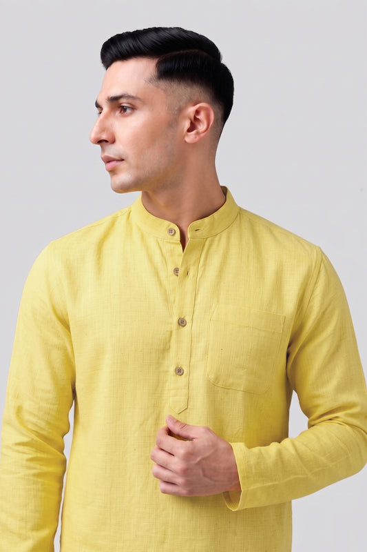 Short Kurta - Yellow
