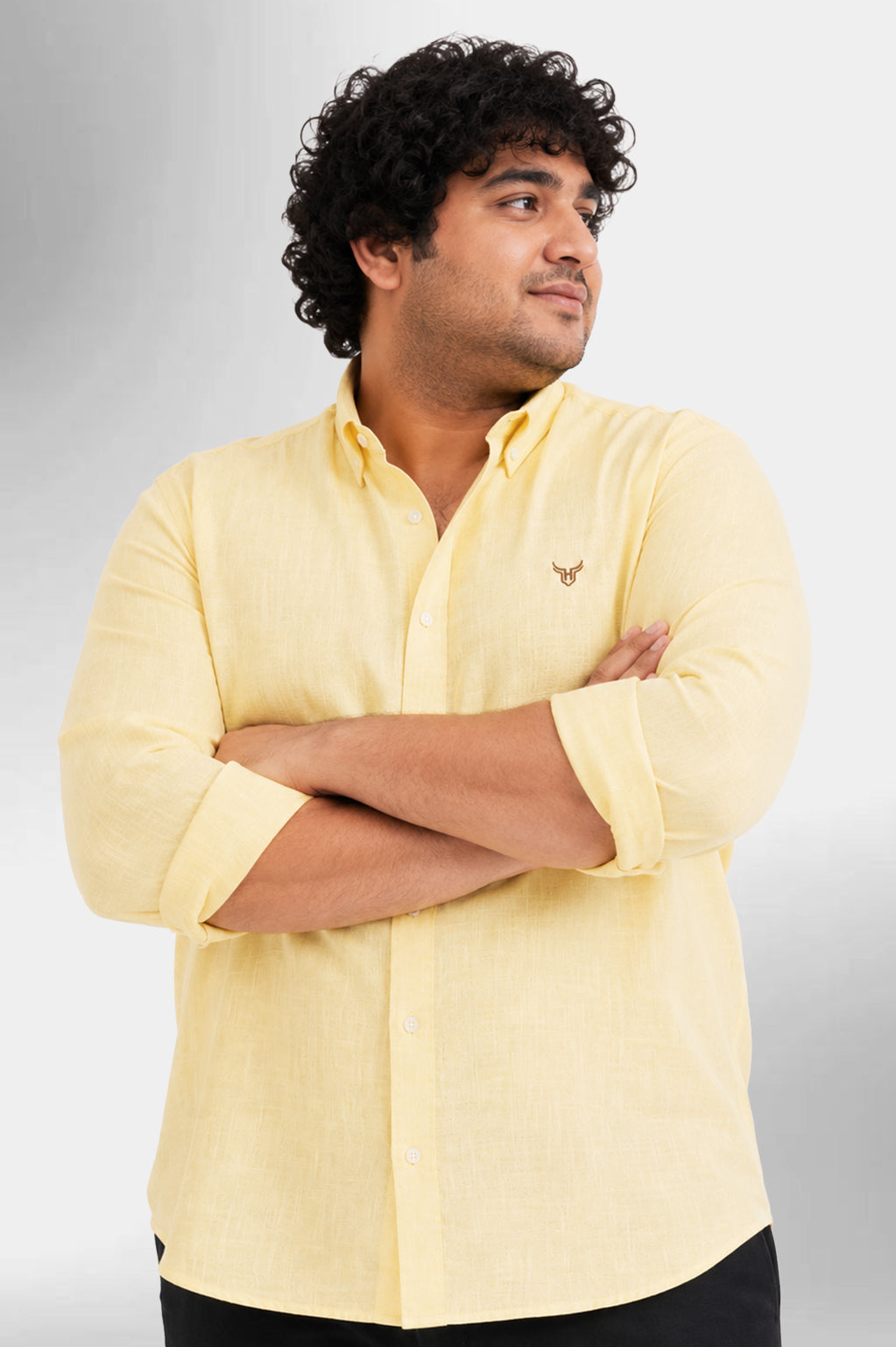 100% Linen Shirt - Yellow