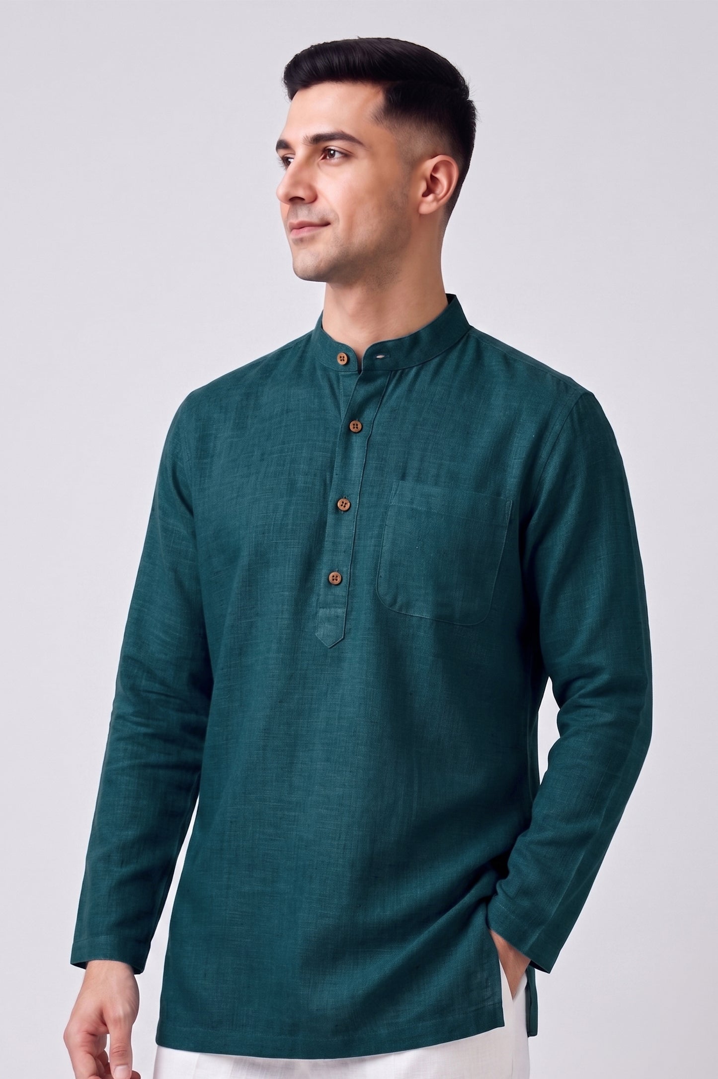 Short Kurta - Teal Blue