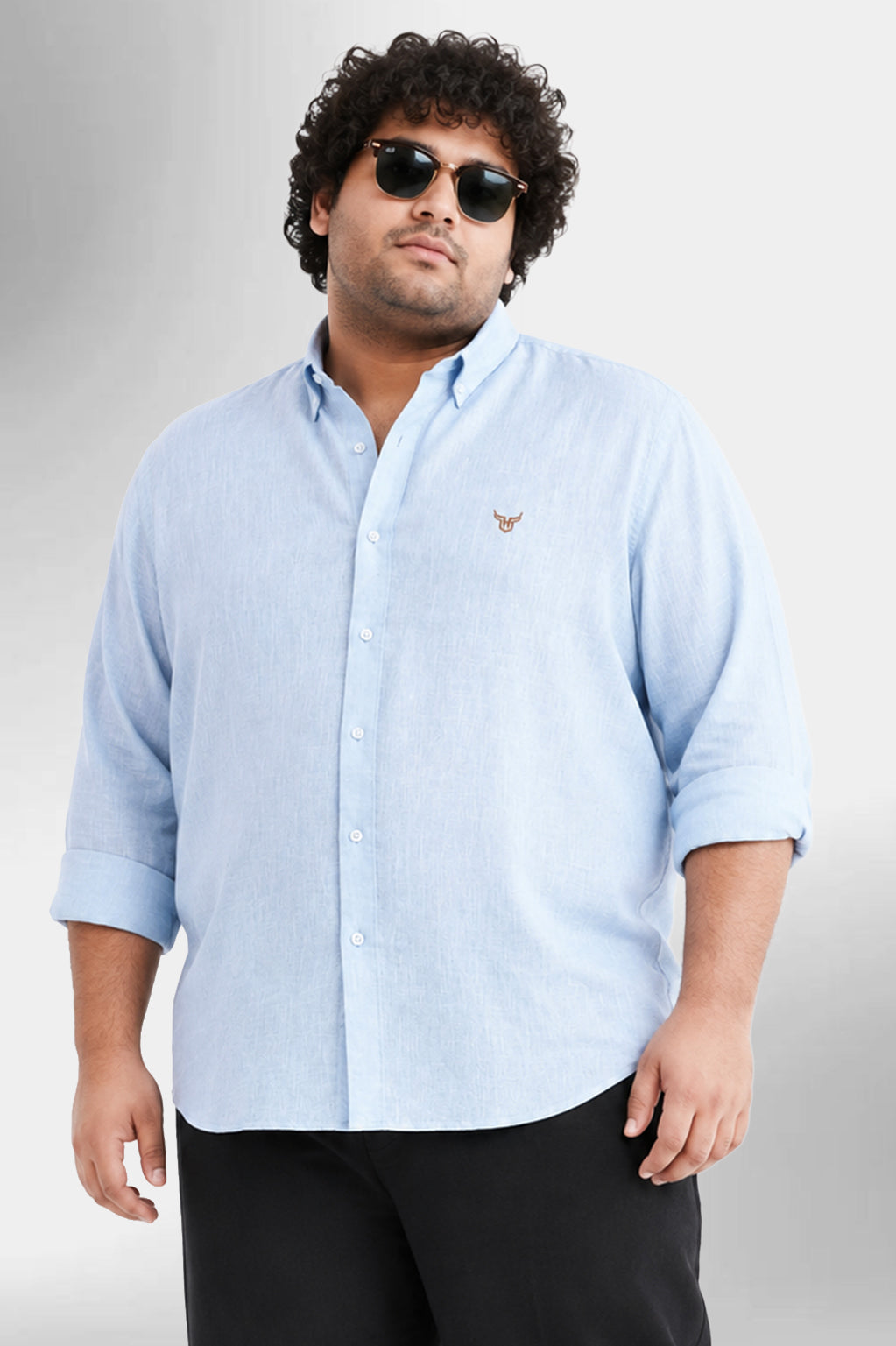 100% Linen Shirt - Sky Blue