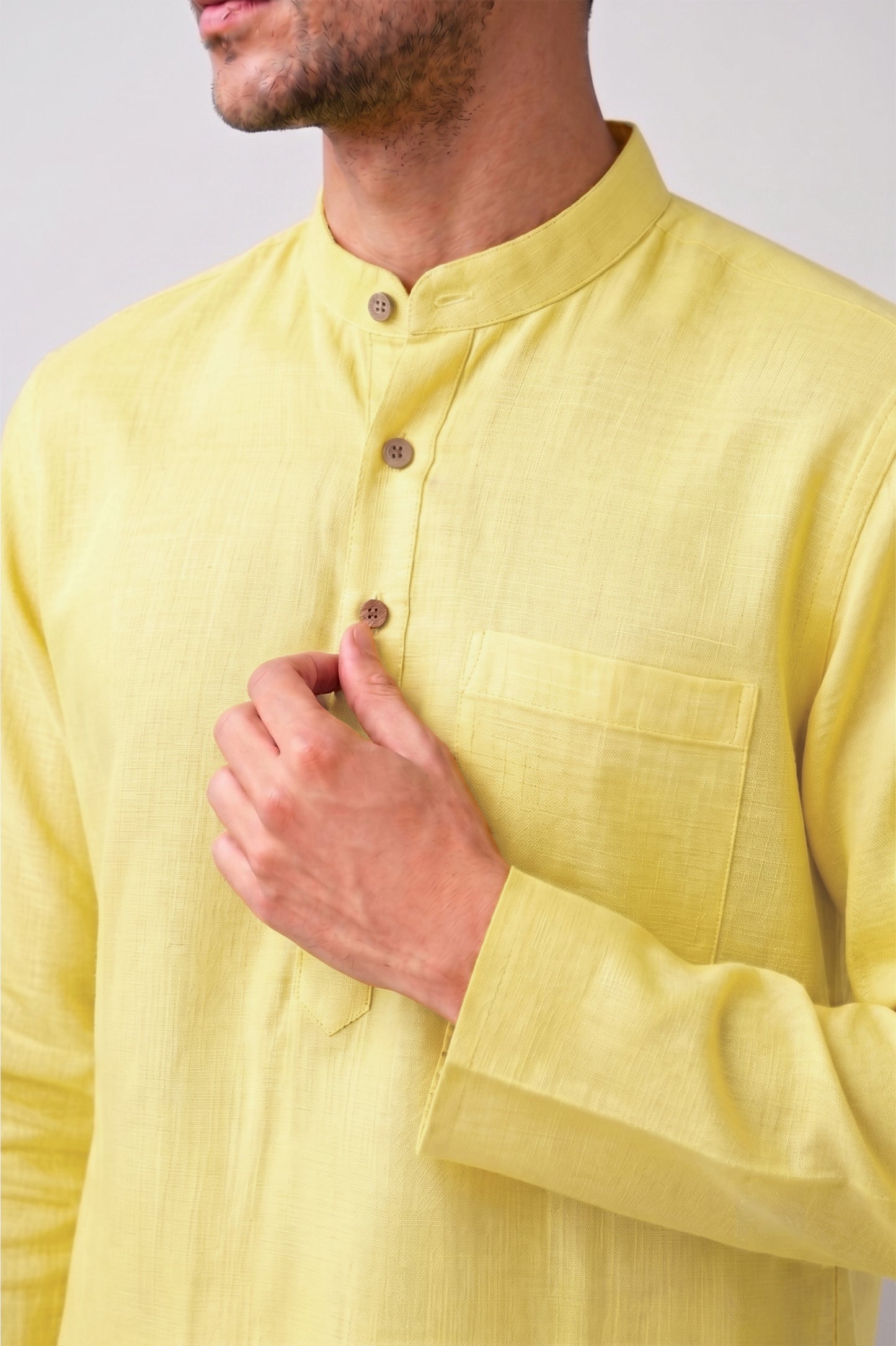 Short Kurta - Yellow