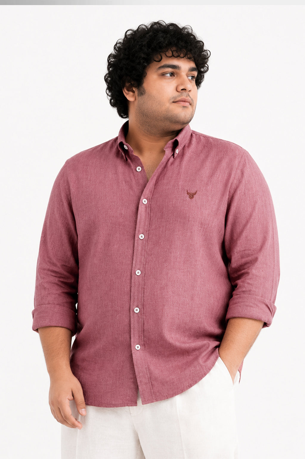 100% Linen Shirt - Peach