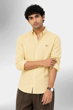 100% Linen Shirt - Yellow