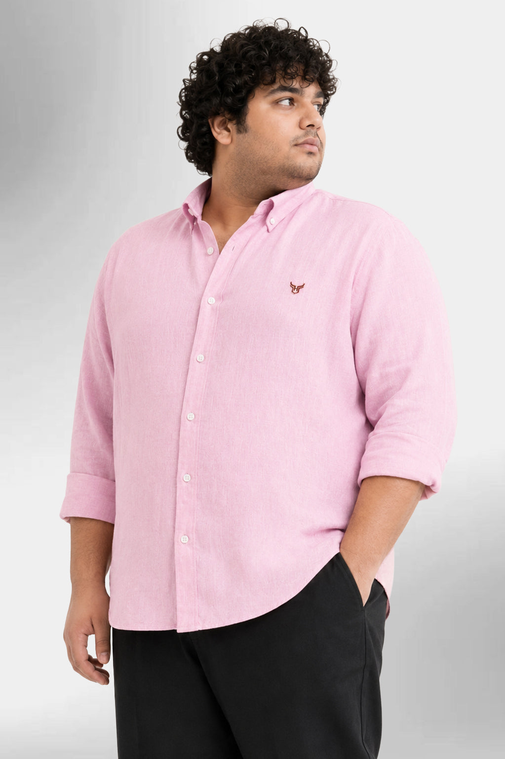 100% Linen Shirt - Pink