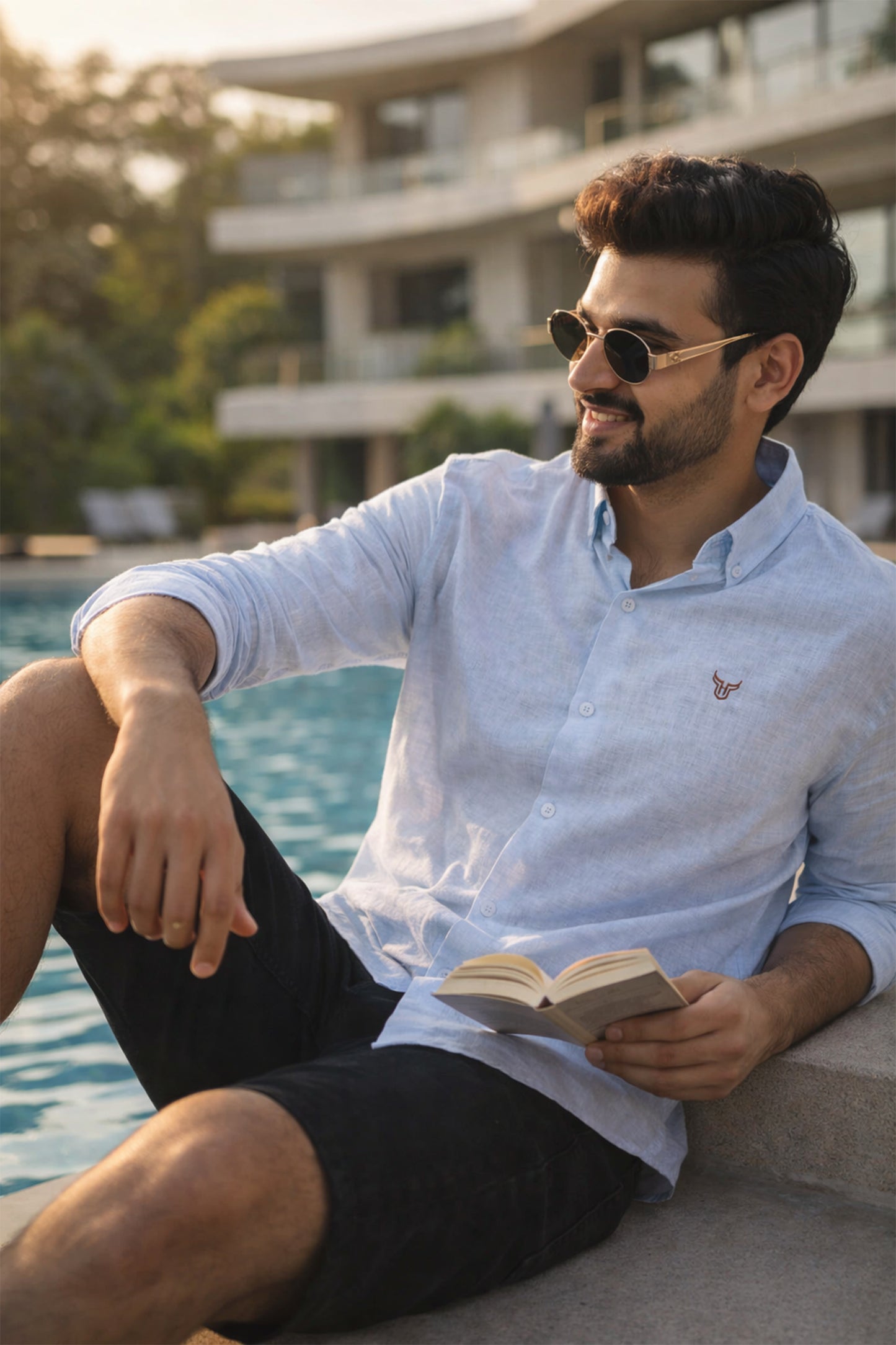 100% Linen Solid Mens Shirt