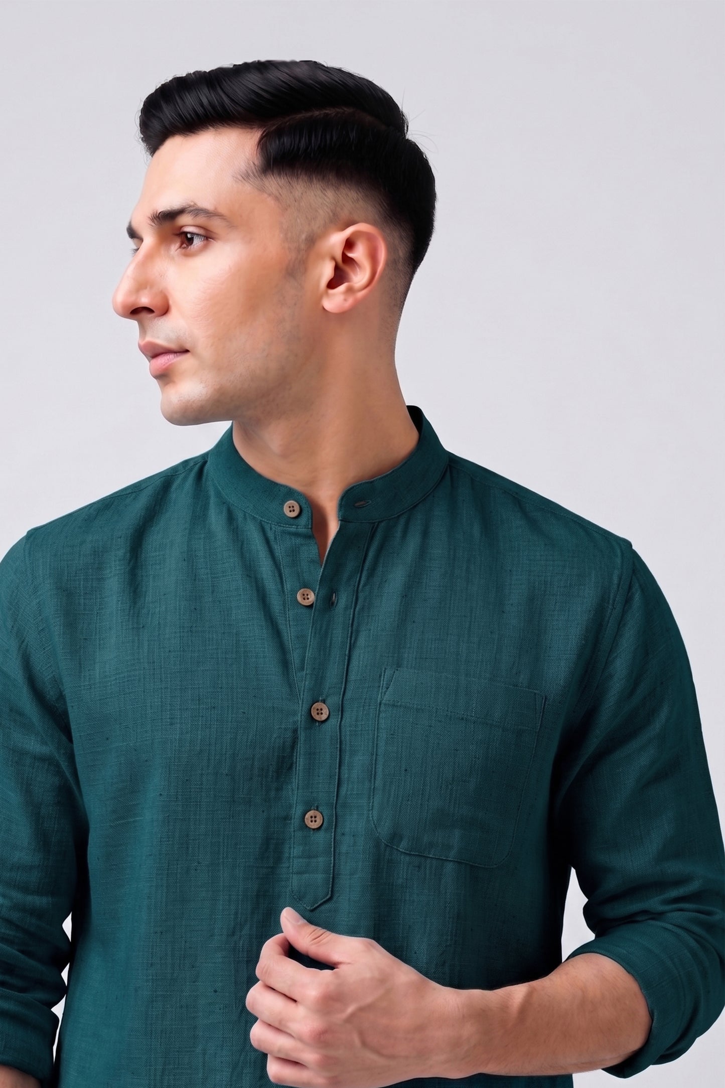 Short Kurta - Teal Blue