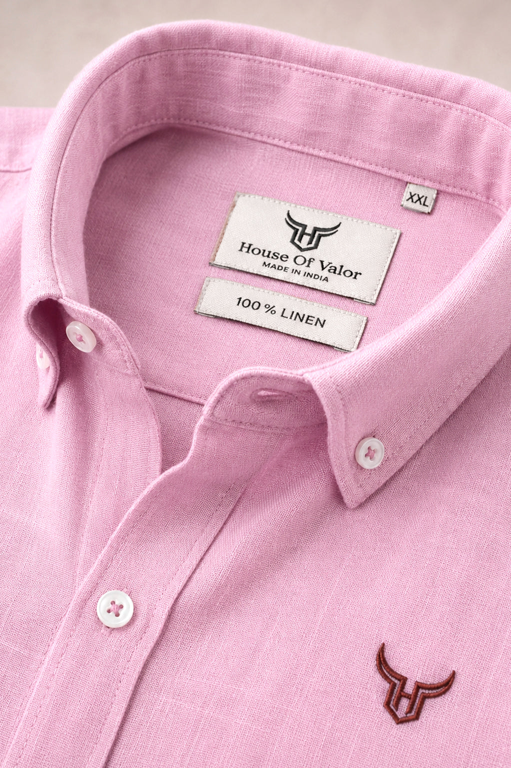 100% Linen Shirt - Pink