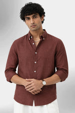 100% Linen Shirt - Brown