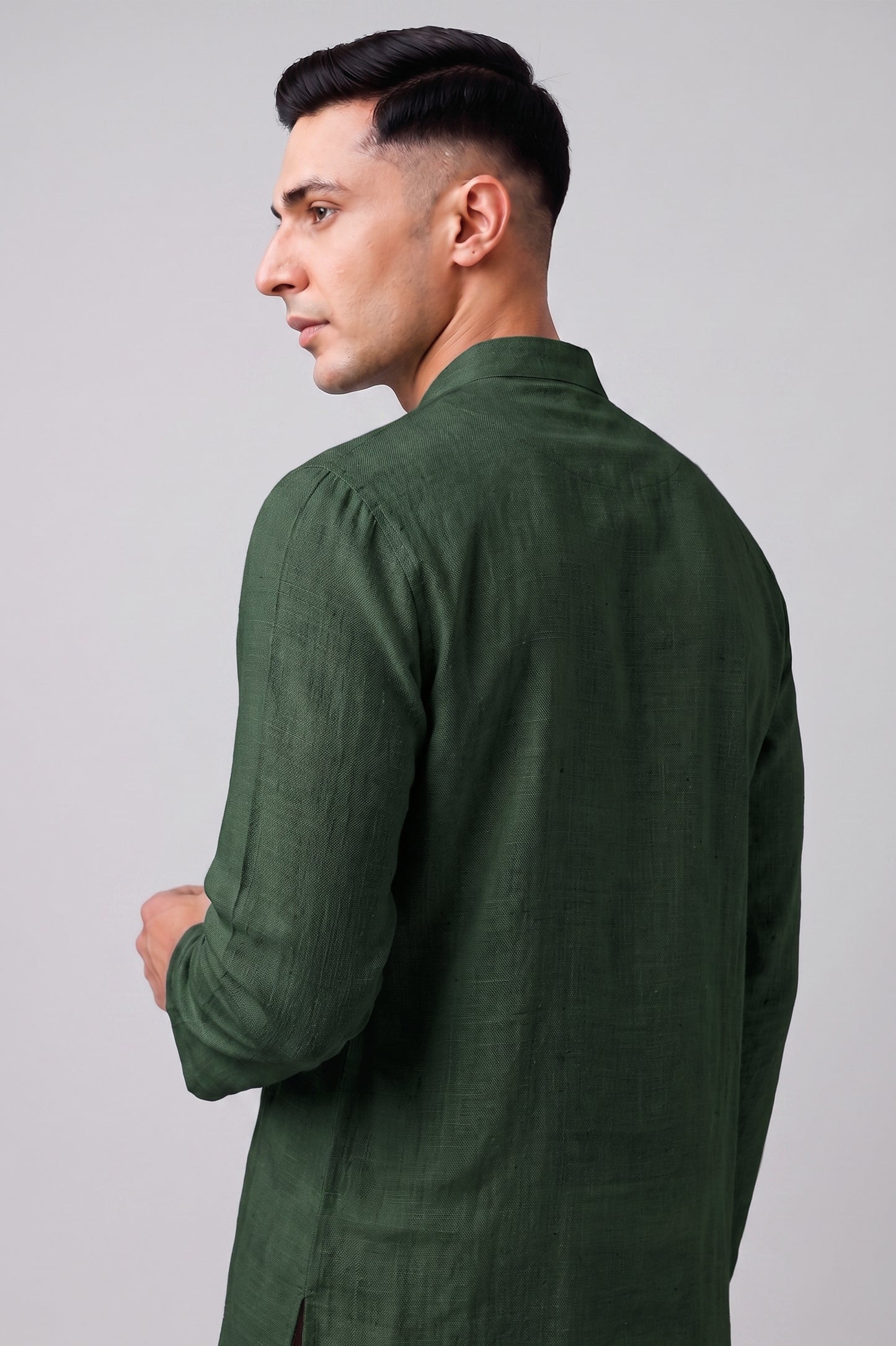 Short Kurta - Olive