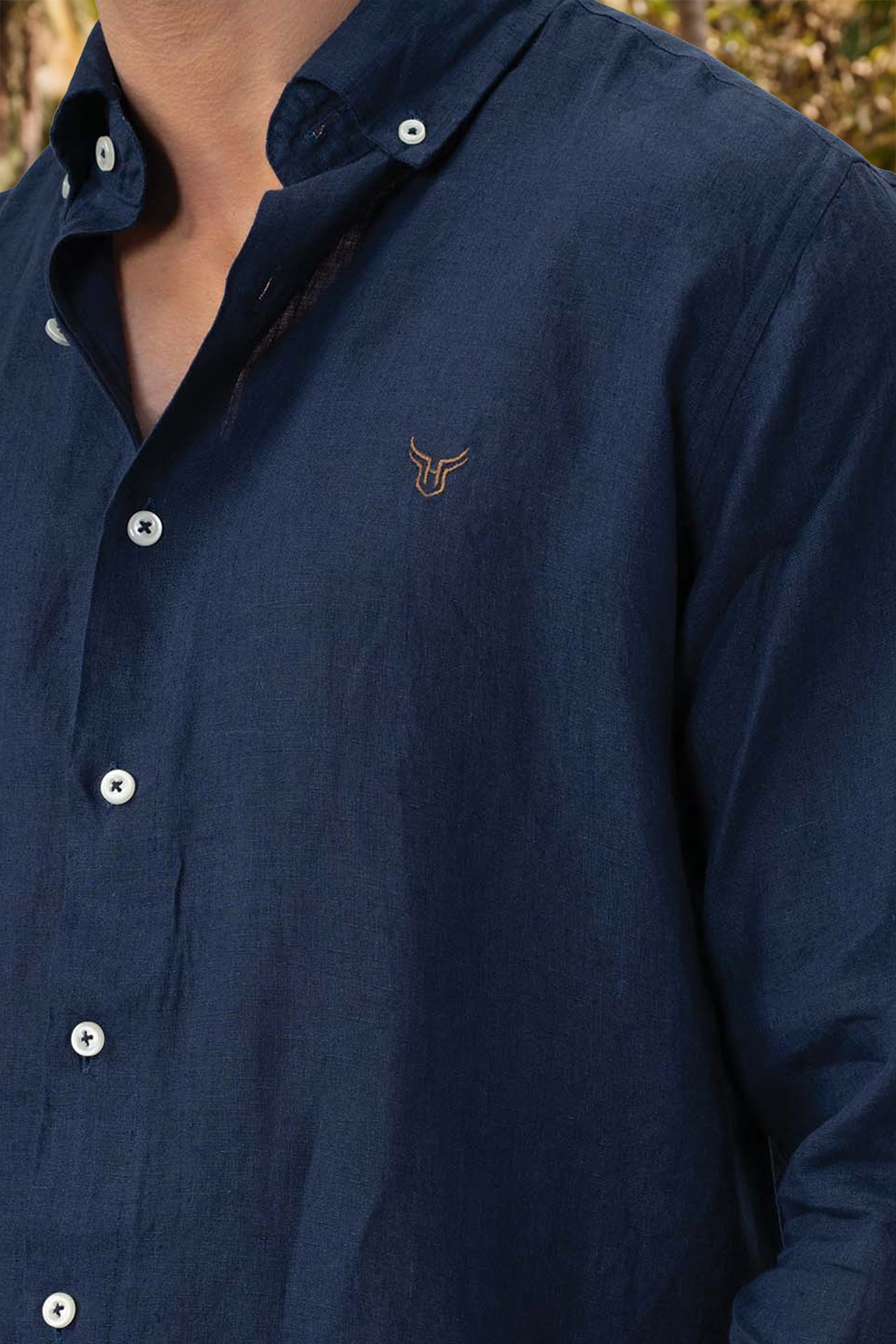 100% Linen Solid Mens Shirt
