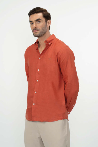 100% Linen Solid Mens Shirt