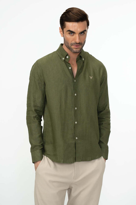 100% Linen Solid Shirt