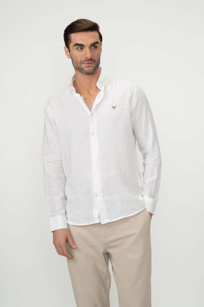 100% Linen Shirt - White