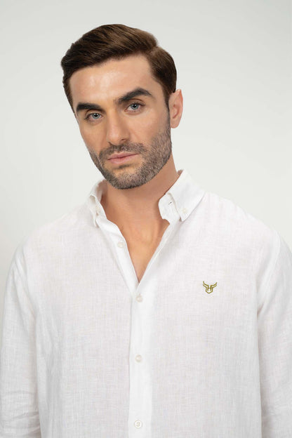 100% Linen Shirt - White