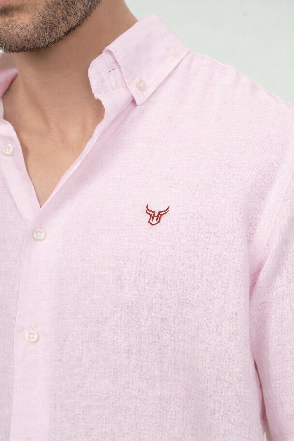 100% Linen Shirt - Pink