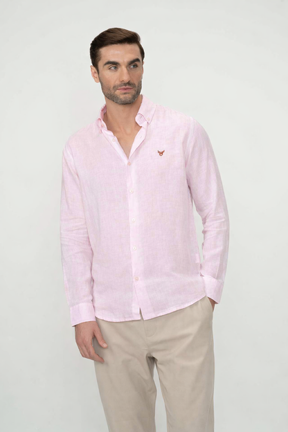 100% Linen Shirt - Pink