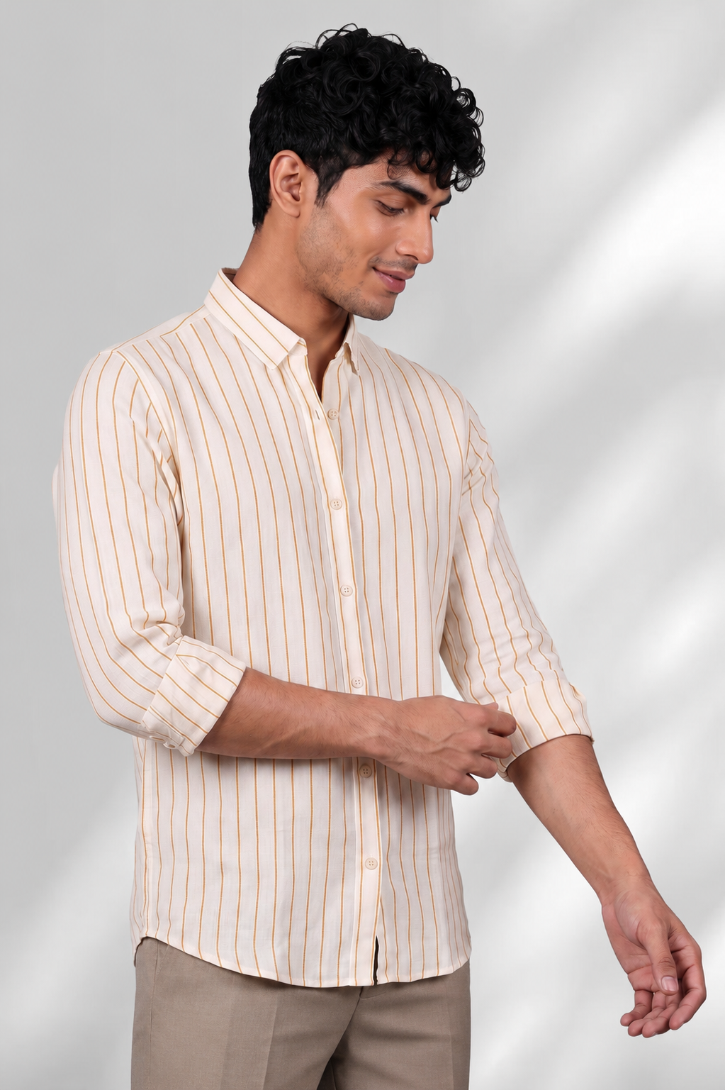 100% Linen Shirt - Stripes Mango