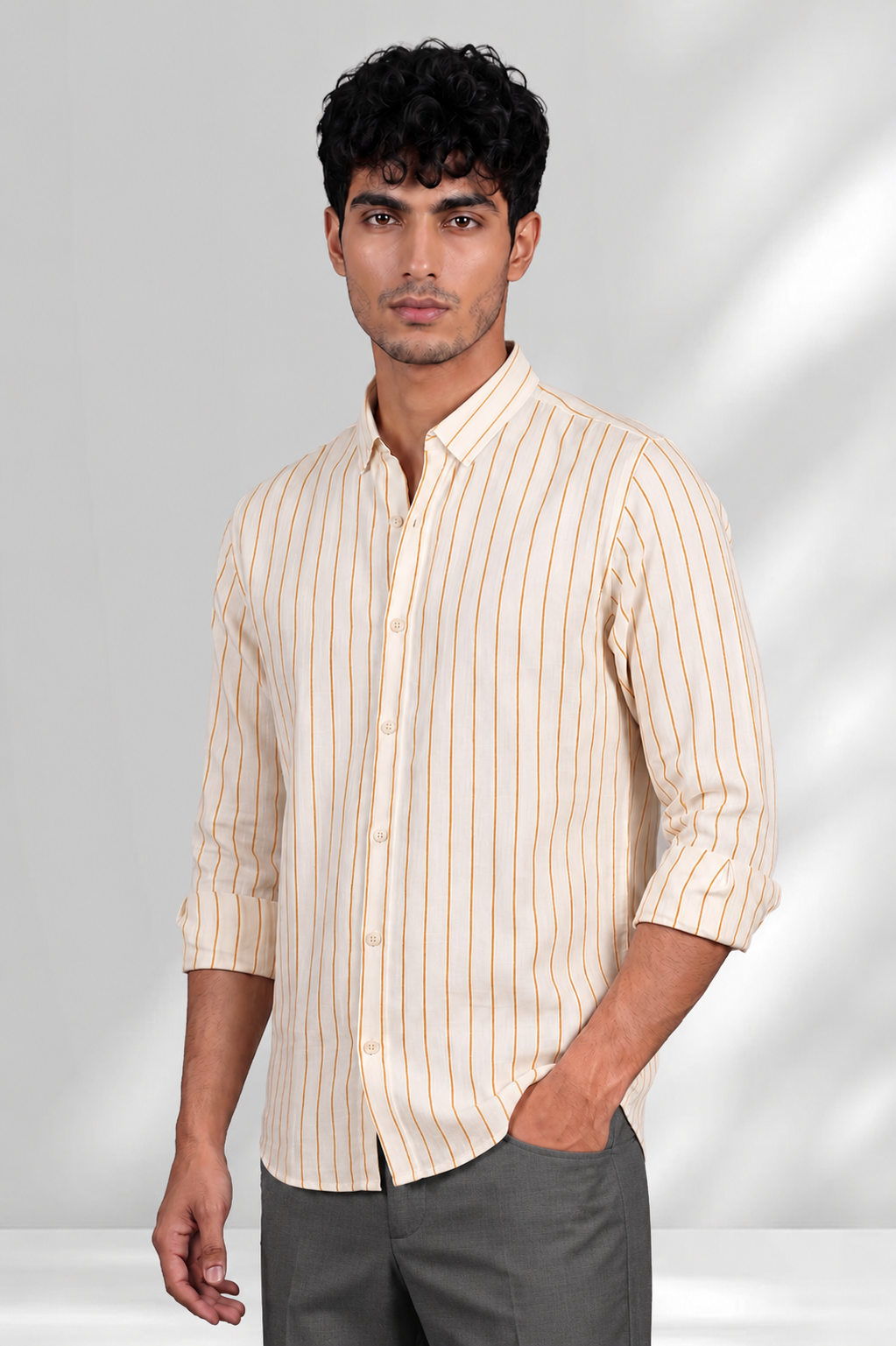 100% Linen Shirt - Stripes Mango