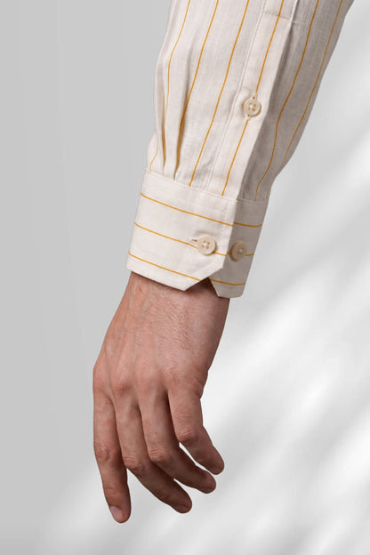 100% Linen Shirt - Stripes Mango