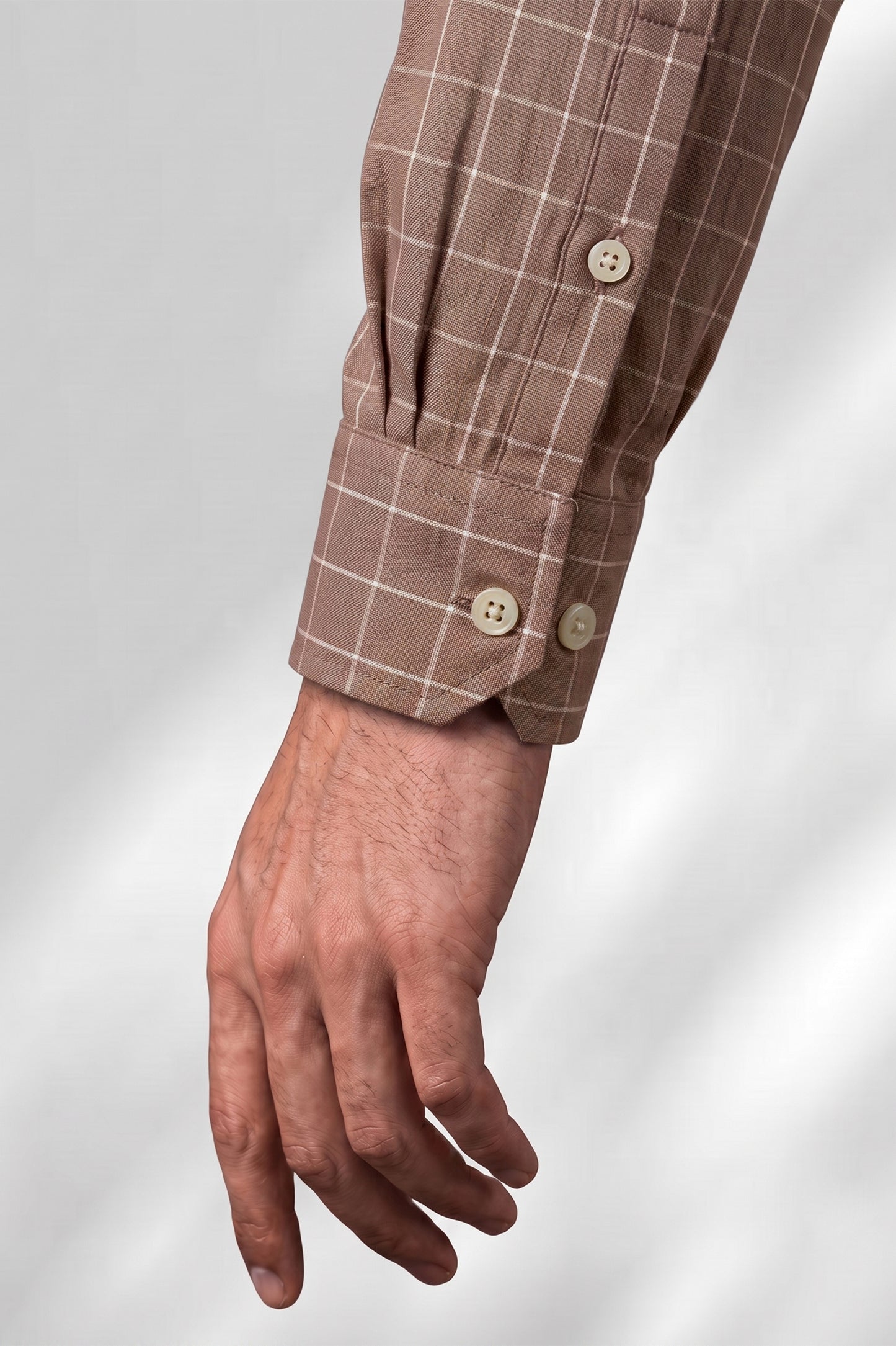100% Linen Shirt - Checks Brown