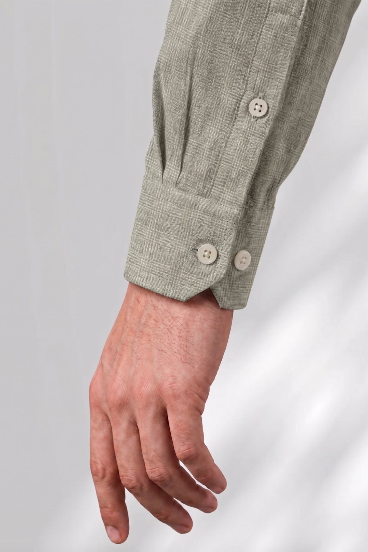 100% Linen Shirt - Checks Beige