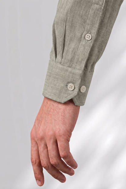 100% Linen Shirt - Checks Beige