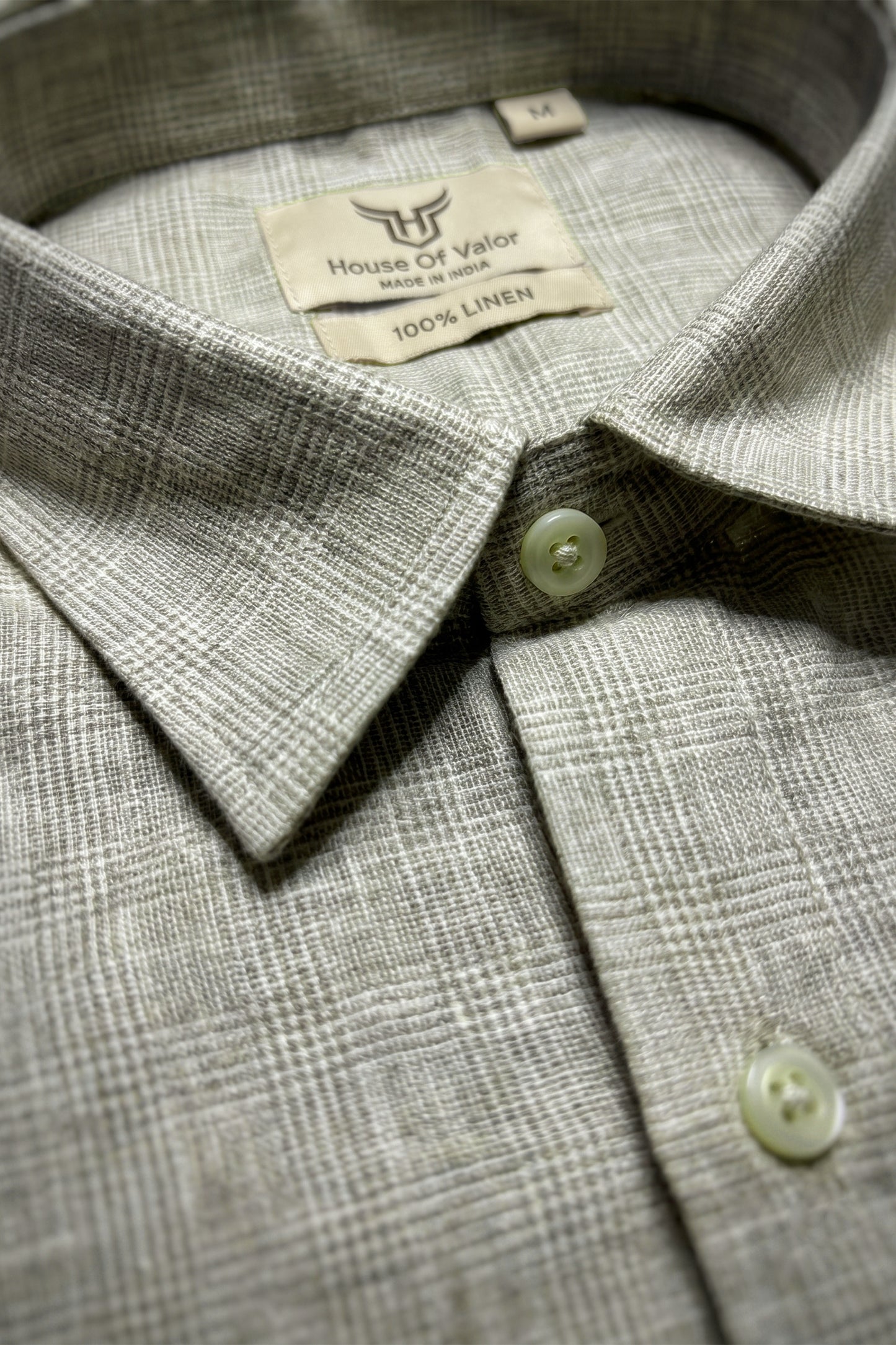 100% Linen Shirt - Checks Beige